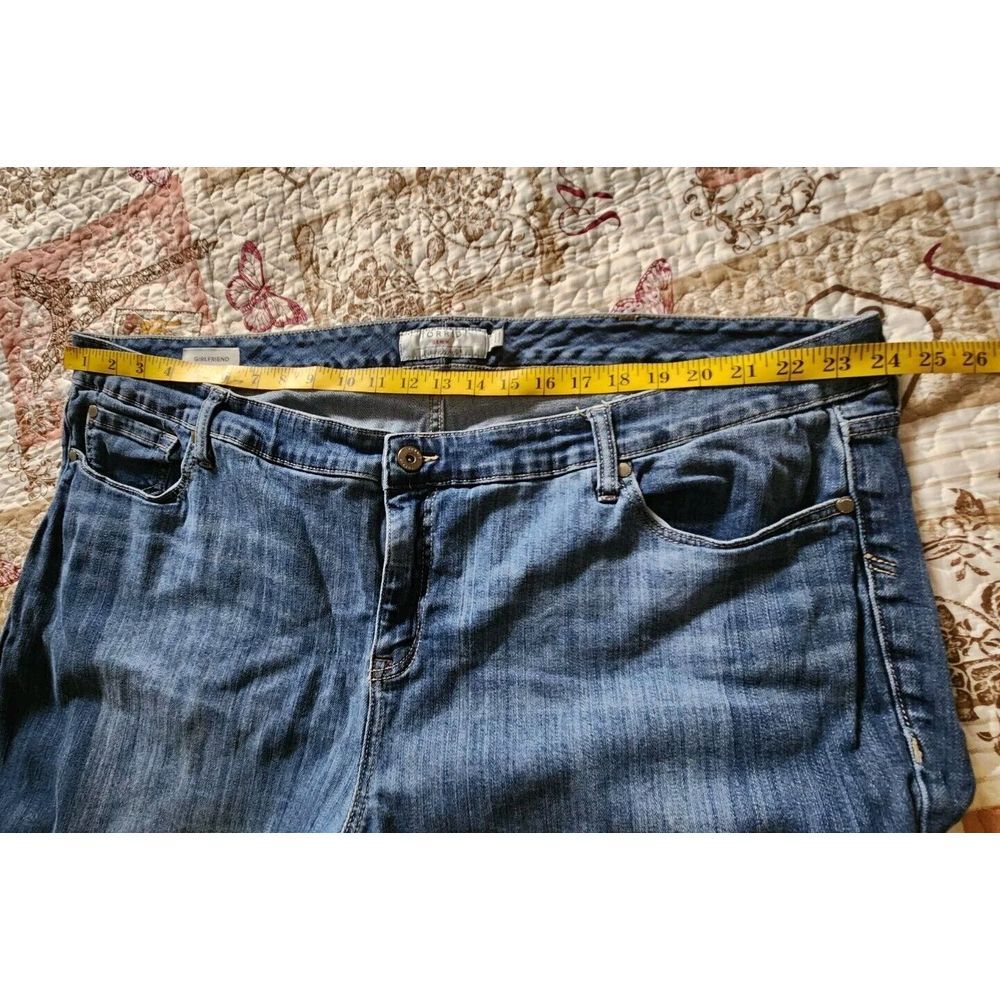 Torrid Girlfriend Jeans Womens Blue Denim Pants High Rise Pockets Size 28T - Picture 8 of 10